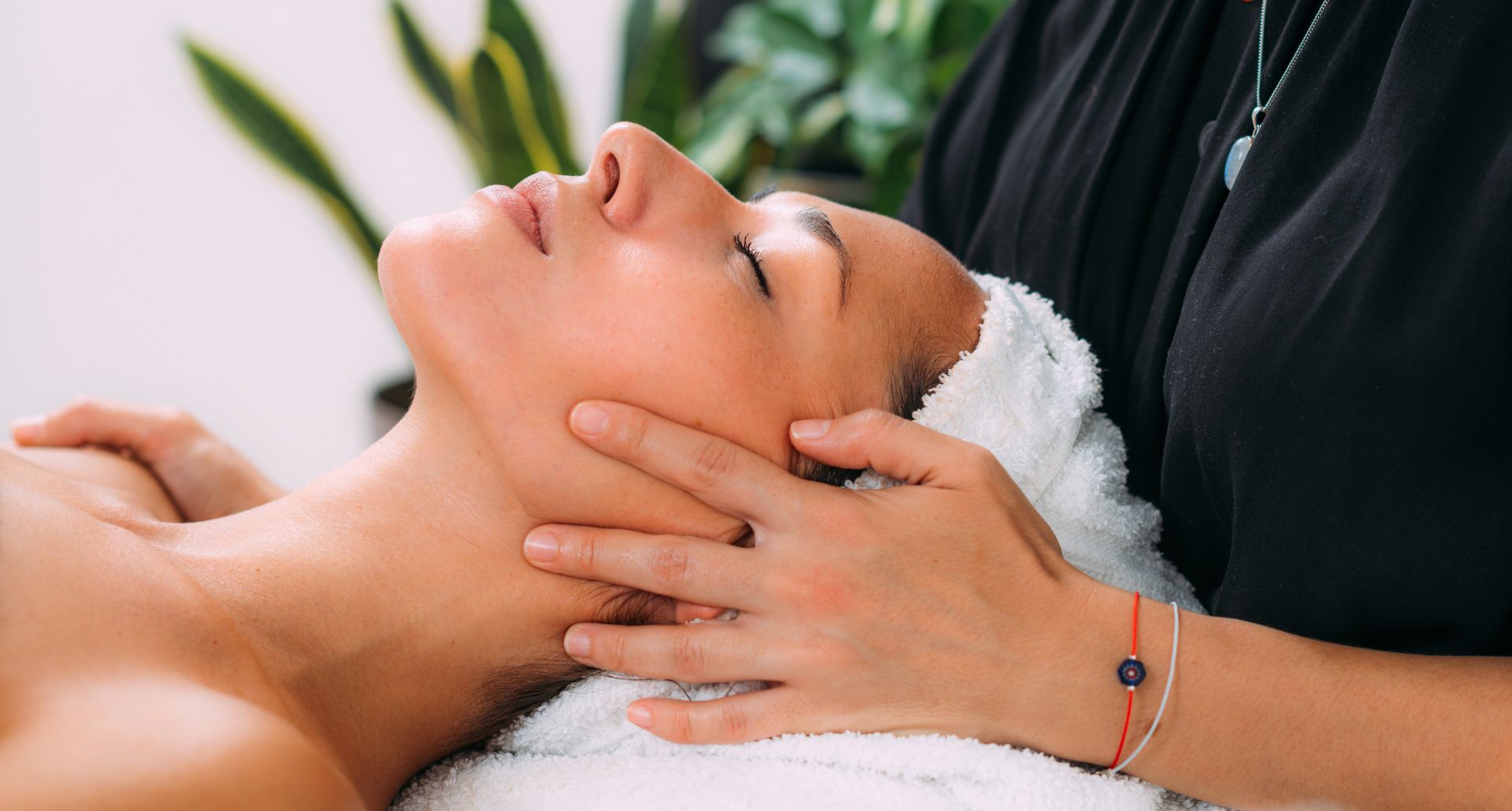 woman getting a facial
